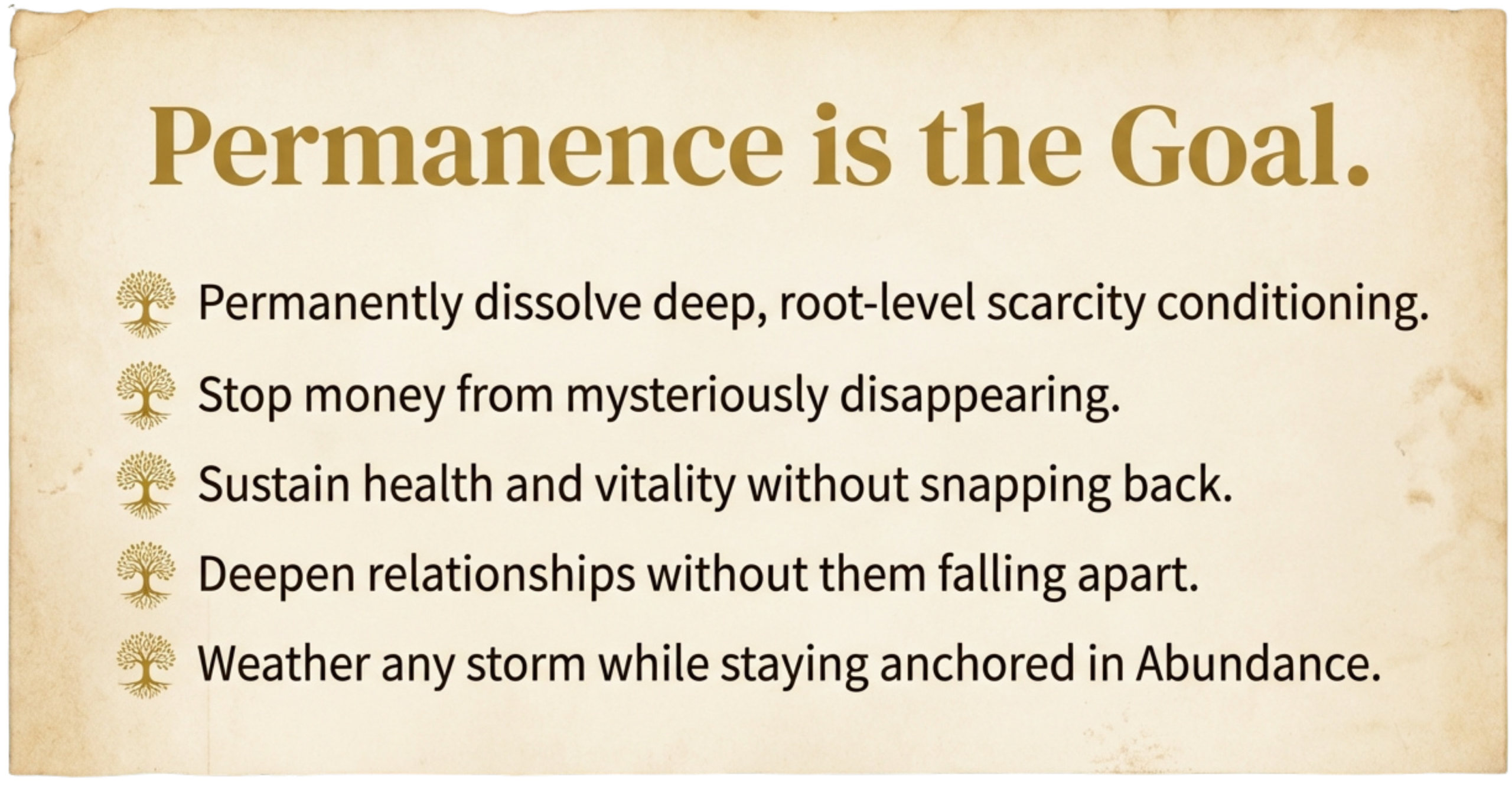 Permanence is the Goal